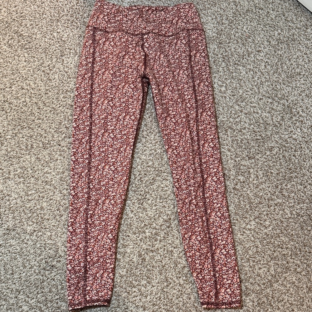 Madewell MWL Floral Print High-Waist 25” Leggings - Rust Floral. Size Medium